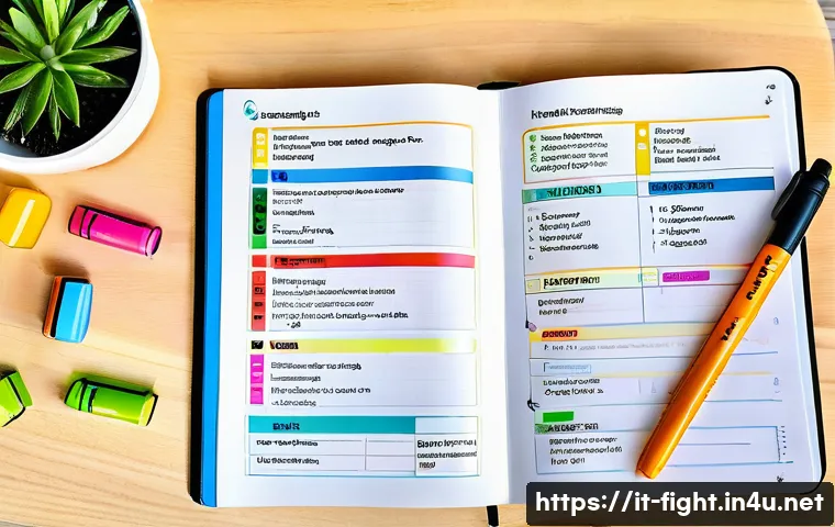 격투기 훈련 로그 기록법 - A neatly organized workout journal spread open on a wooden desk, featuring clearly divided sections ...